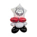 Balloon bouquet with star-shaped balloon featuring a bulldog logo and red, white, and black balloons on a white background.