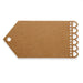 Brown kraft paper gift tag with decorative heart-shaped cutouts along the right edge and a hole for string attachment on the left.