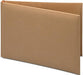 Kraft brown paper guest book with open pages displayed in a front-facing position against a white background.
