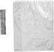 Six clear plastic gift bags with gathered tops and a tie closure strip shown next to one bag displayed flat.