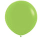 Single large lime green latex balloon with a glossy finish and tied knot at the bottom, shown inflated against a white background.