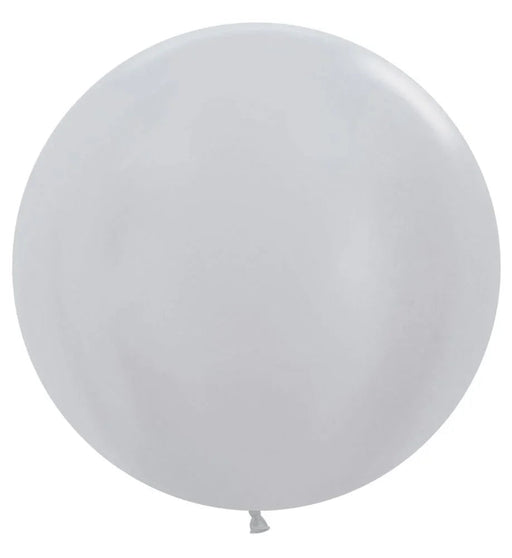 24" Sempertex Latex Balloon Pack, Metallic Silver | 10 ct