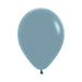 Pastel dusk blue latex balloon with a smooth, matte finish and rounded teardrop shape displayed against a white background.