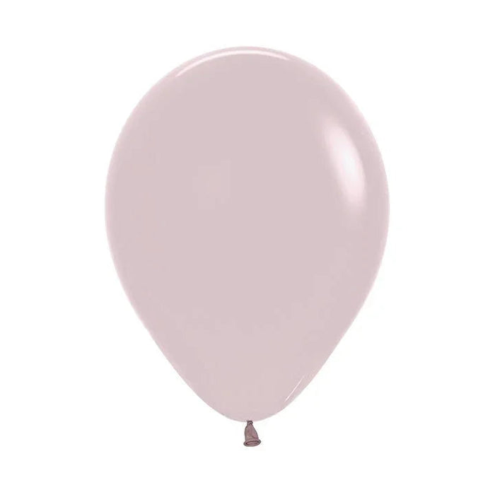 Single pastel dusk rose latex balloon displayed inflated against a white background.