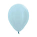Light blue latex balloon with a tied knot at the base, shown against a white background.