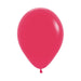 Bright raspberry pink latex balloon with a rounded teardrop shape and tied knot at the bottom, displayed against a white background.