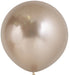 Single large champagne-colored latex balloon with a pearlescent sheen and reflective surface against a white background.