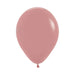 Single dusty rose latex balloon with a small tied knot at the base, displayed against a white background.