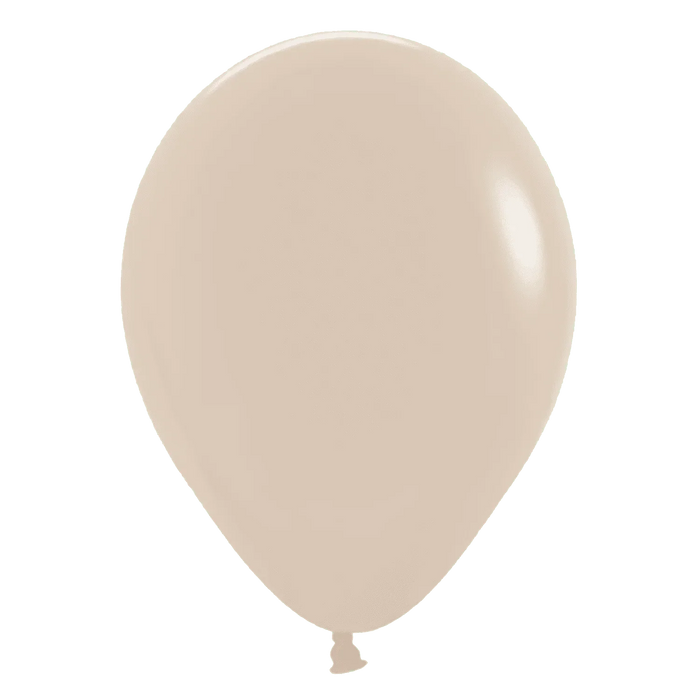 White Sand 11-inch latex balloon with cool sand-beige color