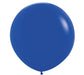 Single large royal blue latex balloon with a glossy finish and rounded oval shape against a white background.