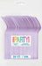 Package of 50 lavender heavy-duty plastic forks fanned out in a curved display against white background with colorful "PARTY" label.