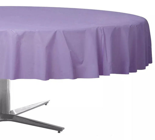 Lavender Plastic Table Cover 84" Round | 1ct