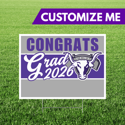Lehi High School Custom Name Grad Yard Sign 24" x 18" | 1 ct