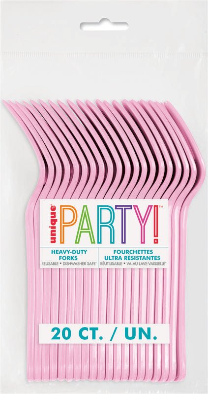 Light Pink Heavy-Duty Plastic Forks | 20ct
