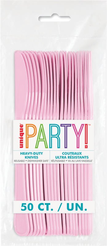 Lovely Pink Premium Plastic Knives | 50ct