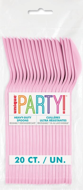 Light Pink Heavy-Duty Plastic Spoons | 20ct
