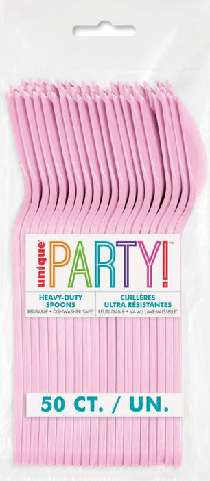 Light Pink Heavy - Duty Plastic Spoons | 50ct - Zurchers