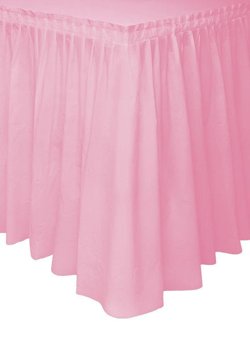 Light Pink Plastic Table Skirt | 1ct