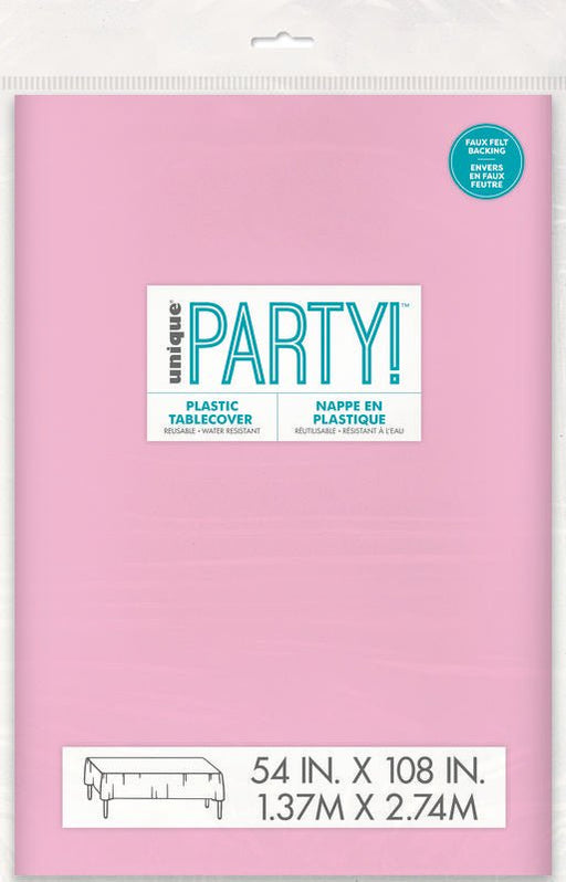 Light Pink Plastic Tablecover – 54 in x 108 in | 1ct