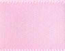 Light pink double face satin ribbon with a ribbed texture, displayed as a full 15-yard roll showing the continuous vertical grain pattern throughout.