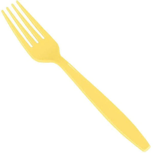 Mimosa Yellow Premium Plastic Forks | 24ct