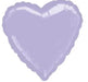 Lavender purple heart-shaped foil balloon with a glossy finish and decorative ridged edges.