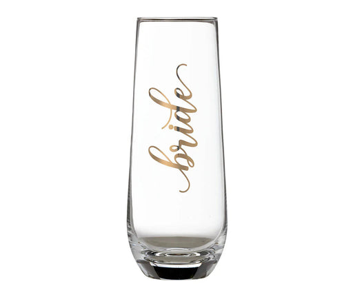 Lillian Rose Gold Bride Stemless Champagne Glass | 1ct