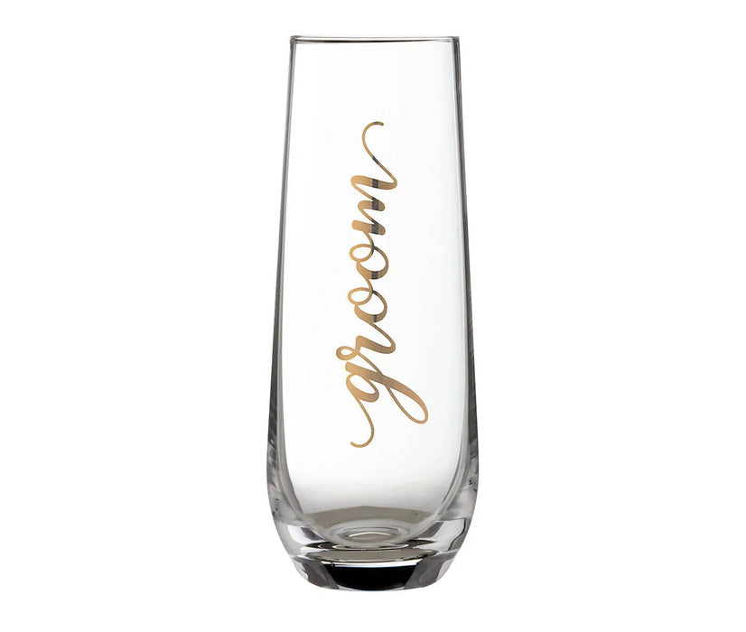 Lillian Rose Gold Groom Stemless Champagne Glass | 1ct - Zurchers