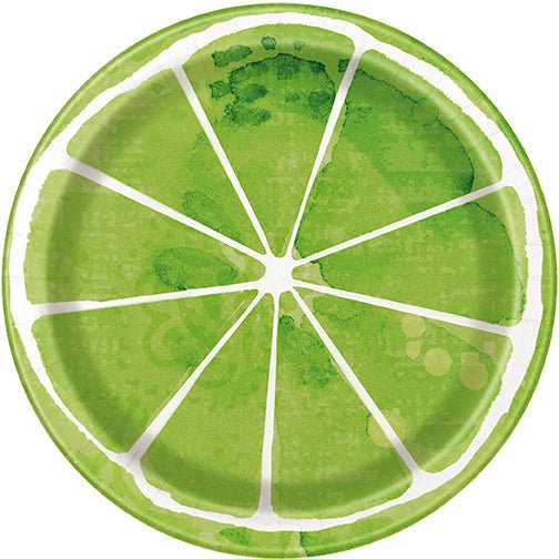 Lime Slice Summer Citrus Plate 7in | 8ct