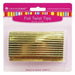 Package of 50 gold foil twist ties with purple and colorful striped header card packaging labeled "Foil Twist Ties" and "Sweets Made Simple.