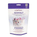 Purple and white resealable pouch of LorAnn Isomalt Granular Crystals featuring pink crystalline sugar substitute with decorative floral imagery on the front.