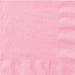 Pink paper dinner napkins with a quilted texture pattern visible along the edges and corners.