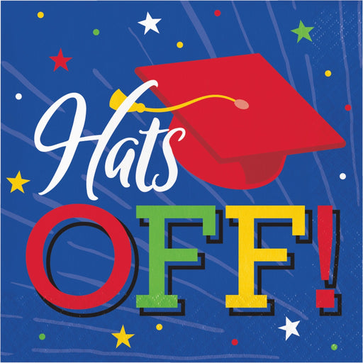 Luncheon Napkin Hats Off Graduation | 16ct