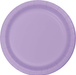Lavender paper plate with a ribbed rim and circular well design, shown from above on a white background.