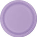 Lavender paper plate with a smooth finish and ribbed rim, displayed against a white background.