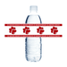 Clear plastic water bottle with white cap wrapped in red Madison Bobcats band featuring repeated paw print logos and text around the middle section.