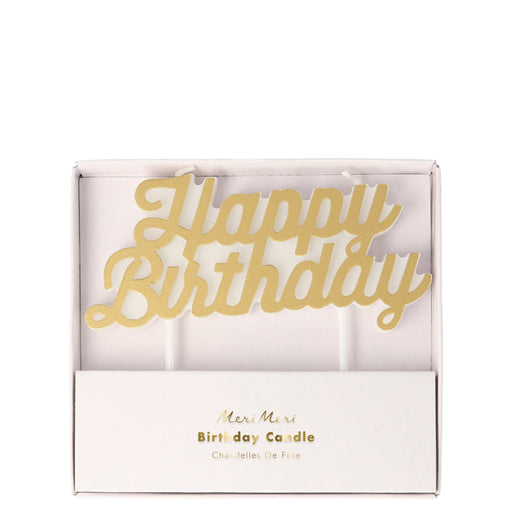 Gold Happy Birthday Candle | 1ct