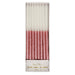 Dusky Pink Glitter Dipped Candles in clear packaging with white birthday candles and sparkling dusky pink glitter dipped ends.