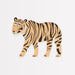 Tiger Napkins shaped like an orange tiger with black stripes, gold accent details, and a white background.