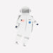 Astronaut Napkins shaped like a white astronaut suit with silver details, space patches, and an American flag accent on a white background.