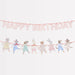 Animal Friends garland with red Happy Birthday letters and illustrated animal characters strung on red cord.