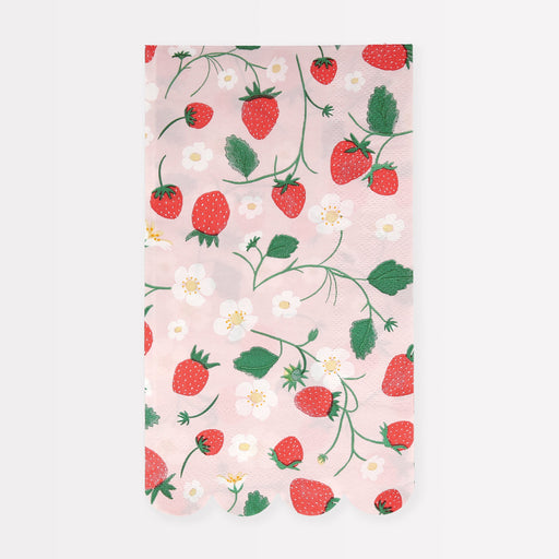 Strawberry Pattern Guest Napkins | 16ct