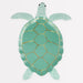 Turtle Plate shaped like a teal sea turtle with light green flippers, shell details, and metallic gold accents.