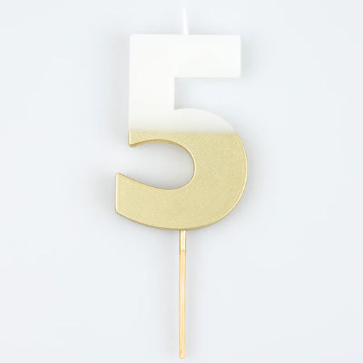 Gold Dipped #5 Candle | 1ct