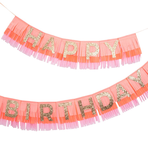 Pink Happy Birthday Fringe Garland Set | 1ct
