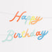 Bright Personalizable Birthday Garland Set with colorful script “Happy Birthday” letters on string, designed to customize with a birthday number and st, nd, rd, or th ending.