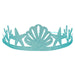 Mermaid Party Crown with aqua glitter finish, shell cutout, seaweed details, and mermaid-tail accents on a white background.