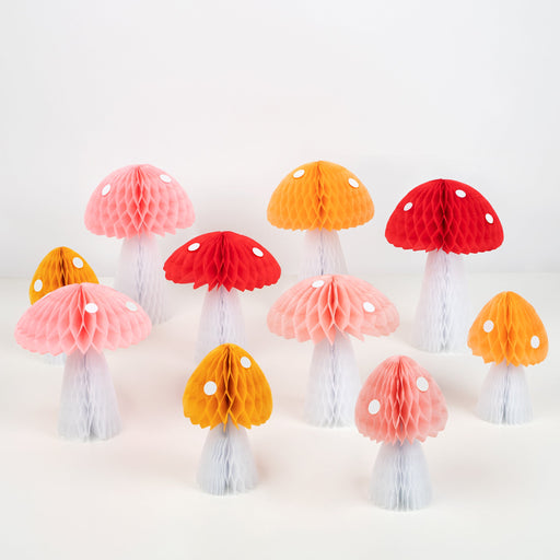Honeycomb Mushroom Decorations | 10ct