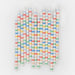 Multi Stripe Candles featuring tall white birthday candles with assorted red, blue, green, yellow, and peach horizontal stripes.