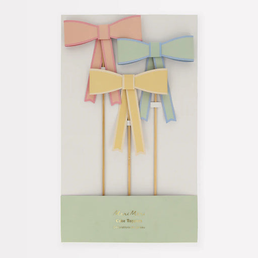 Pastel Bow Cake Toppers | 3ct